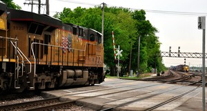 Train at Crossing Train at Crossing